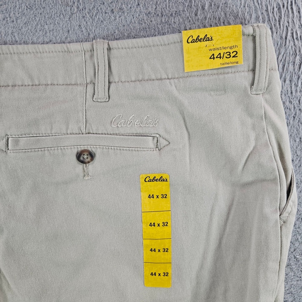 Cabelas‎ Mens 44x32 Flannel Lined Khaki Pants Classic Fit Tan NEW NWT